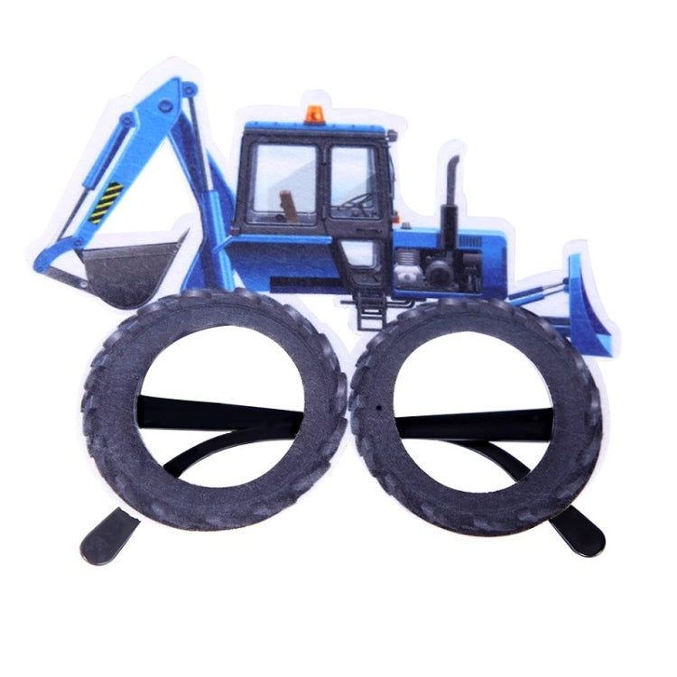 3 PCS Children Birthday Party Funny Glasses Photo Props(Blue Excavator)