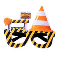 3 PCS Children Birthday Party Funny Glasses Photo Props(Construction Sign)