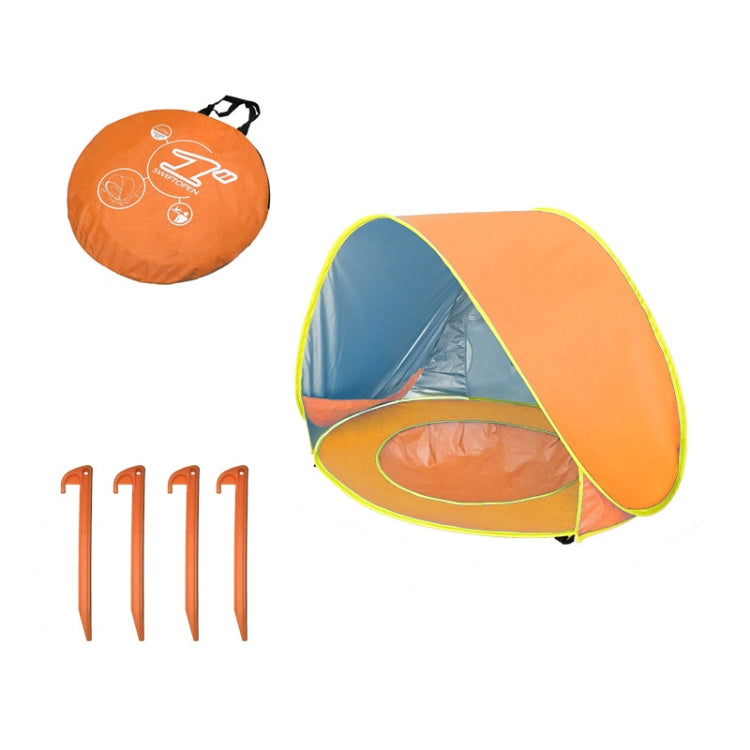 Baby Beach Tent With Pool Portable Foldable Sunshelter, Color: Orange
