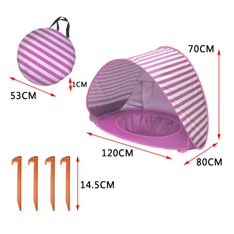 Baby Beach Tent With Pool Portable Foldable Sunshelter, Color: Pink