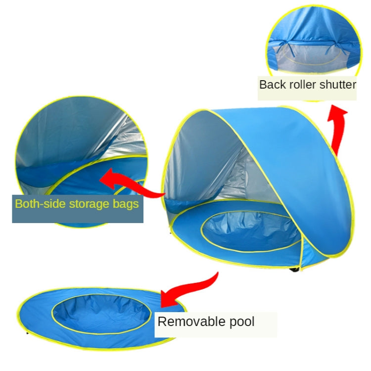 Baby Beach Tent With Pool Portable Foldable Sunshelter, Color: Shark Gray