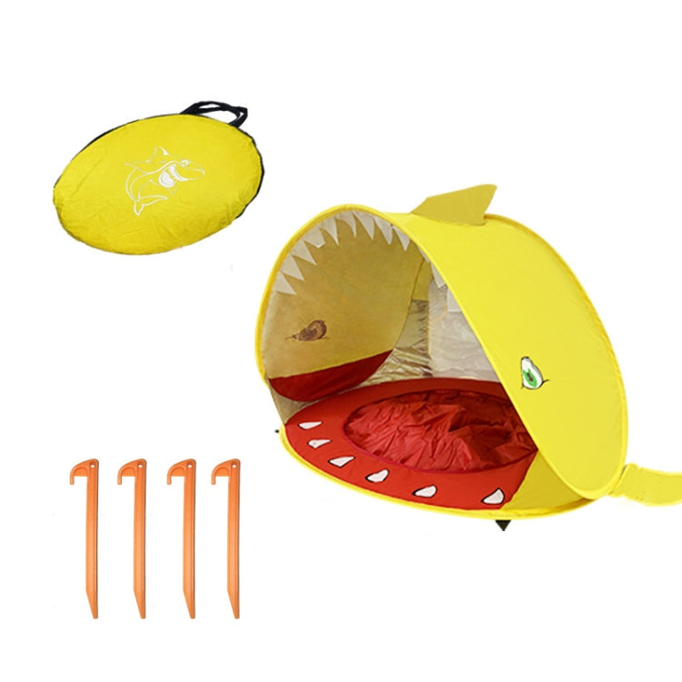 Baby Beach Tent With Pool Portable Foldable Sunshelter, Color: Shark Yellow