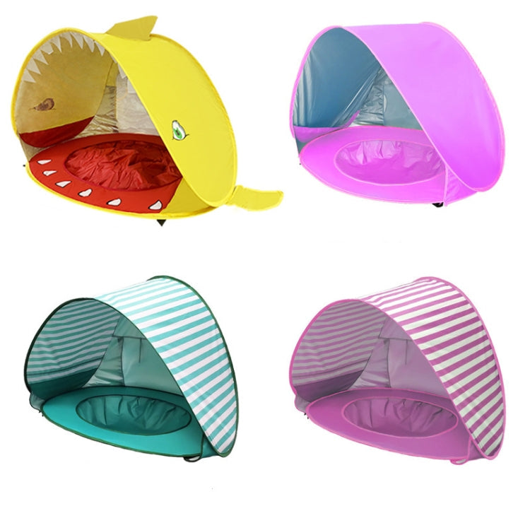 Baby Beach Tent With Pool Portable Foldable Sunshelter, Color: Whale Blue