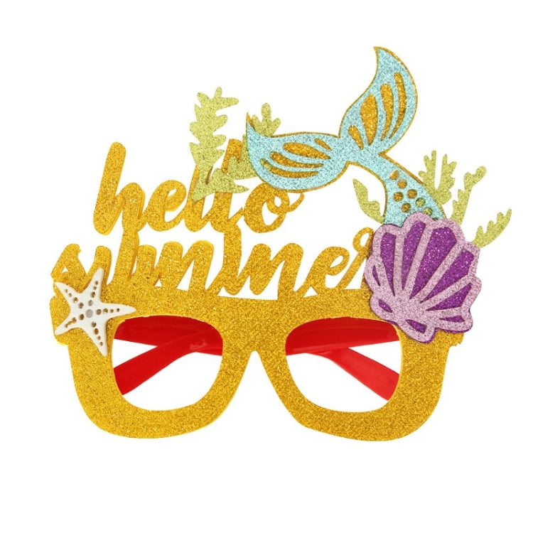 3 PCS Happy Birthday Theme Party Glasses Photo Decoration Prop, Shape: Mermaid