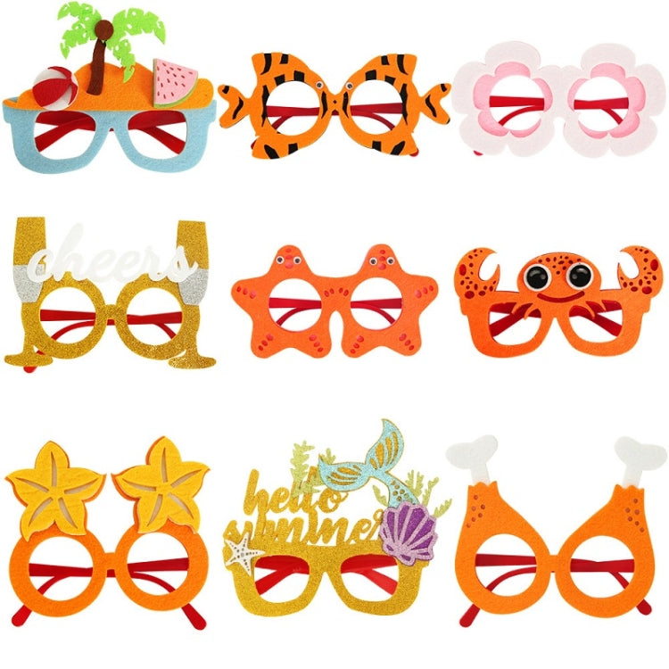 3 PCS Happy Birthday Theme Party Glasses Photo Decoration Prop, Shape: Beach