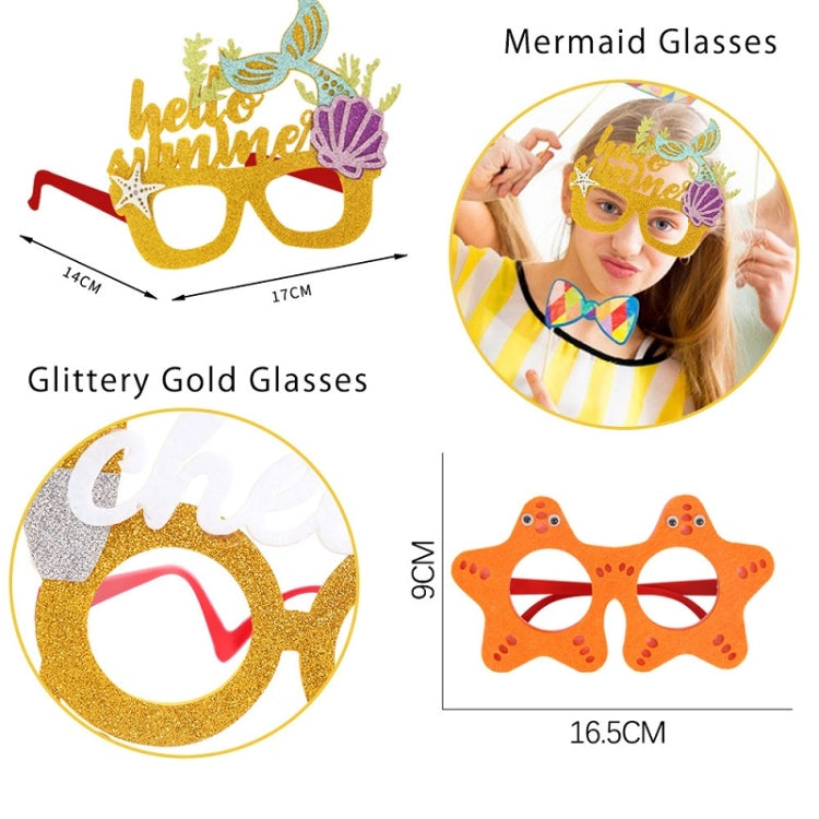 3 PCS Happy Birthday Theme Party Glasses Photo Decoration Prop, Shape: Crab