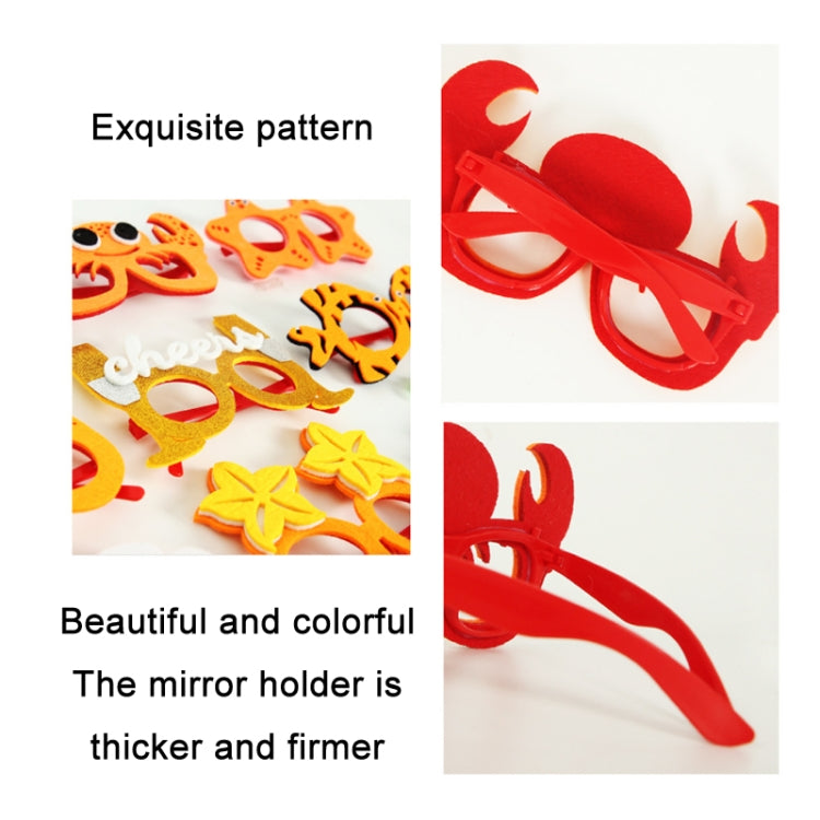 3 PCS Happy Birthday Theme Party Glasses Photo Decoration Prop, Shape: Crab