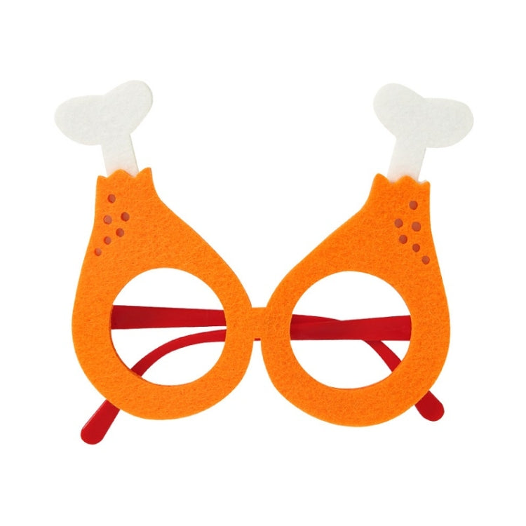 3 PCS Happy Birthday Theme Party Glasses Photo Decoration Prop, Shape: Chicken Leg