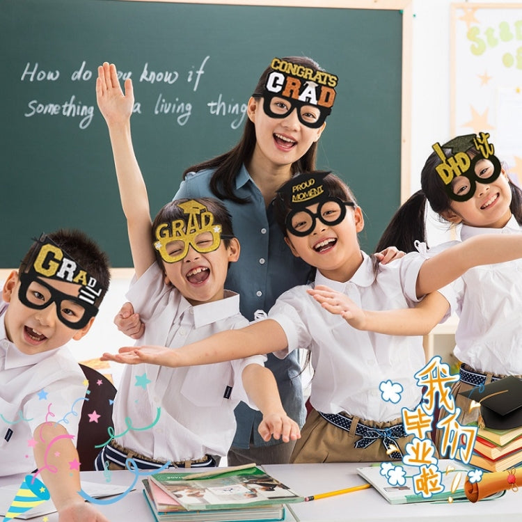 3 PCS Graduation Season Photo Props School Party Funny Glasses, Shape: R Model