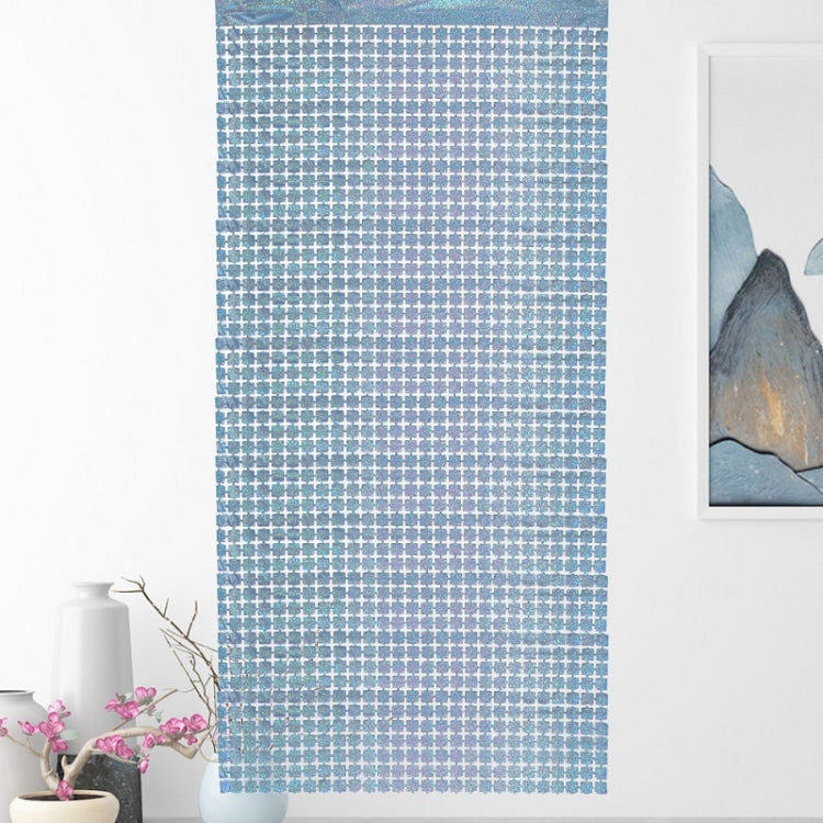 2 PCS Laser Square Rain Curtain Birthday Party Background Decoration(1x2M Light Blue)