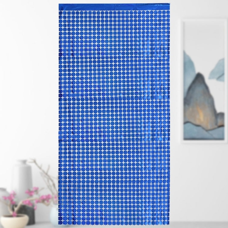 2 PCS Laser Square Rain Curtain Birthday Party Background Decoration(1x2M Dark Blue)