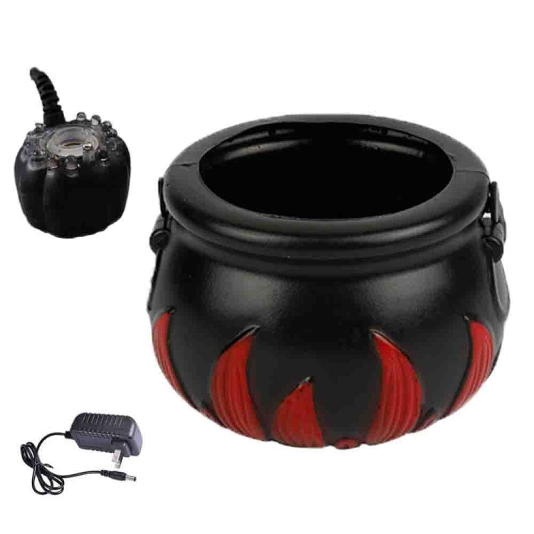 Halloween Witch Barrel Pumpkin Smoker Scene Arrangement(US Plug-Red Fire Barrel)