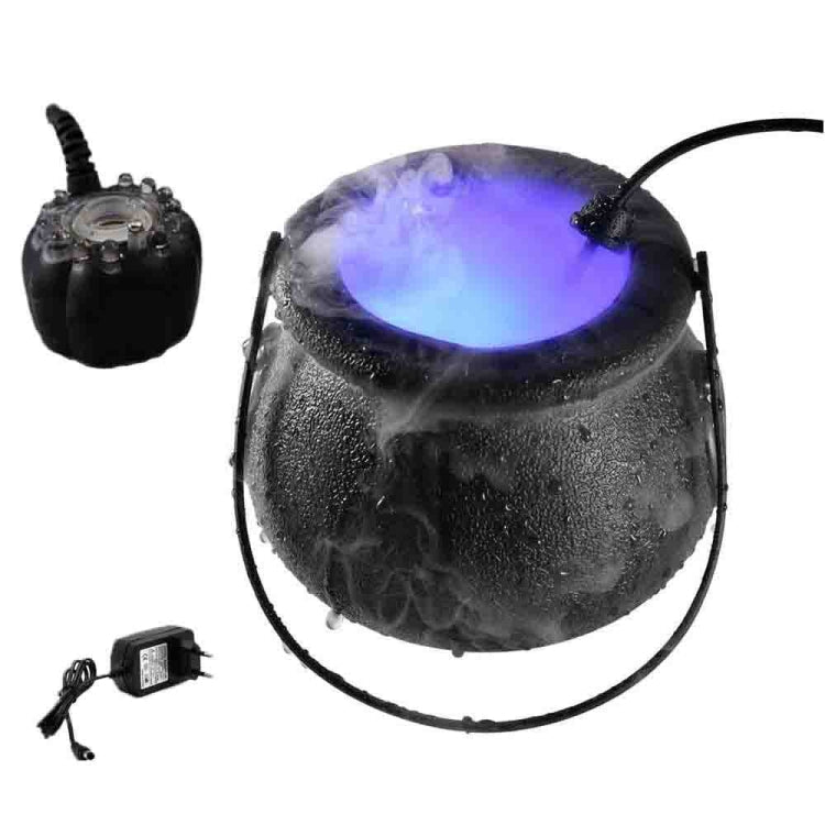 Halloween Witch Barrel Pumpkin Smoker Scene Arrangement(EU Plug-Frosted Barrel)