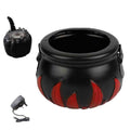 Halloween Witch Barrel Pumpkin Smoker Scene Arrangement(UK Plug-Red Fire Barrel)