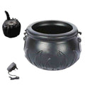 Halloween Witch Barrel Pumpkin Smoker Scene Arrangement(UK Plug-Flame Barrel)