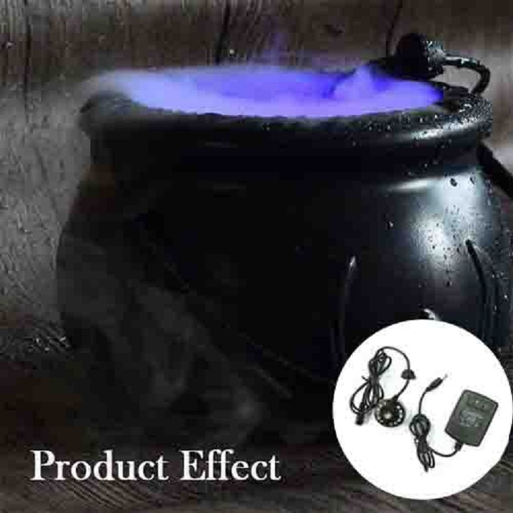Halloween Witch Barrel Pumpkin Smoker Scene Arrangement(US Plug-Flame Bucket)