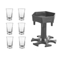 Bar Party 6 Cups Hexagon Wine Dispenser Wine Pourer Gray+6 Transparent Cups