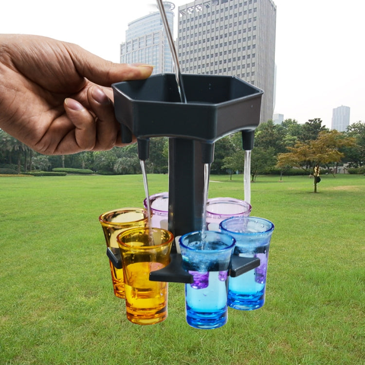 Bar Party 6 Cups Hexagon Wine Dispenser Wine Pourer Gray+6 Colorful Cups