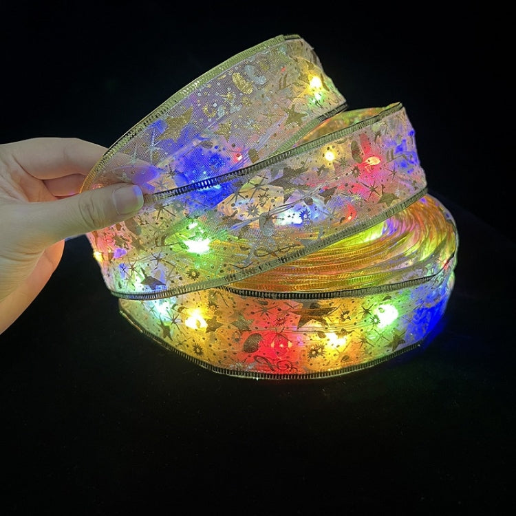 Christmas LED Lights Bronzing Double Ribbon String Lights, Specification: 1m(Gold Color Light)
