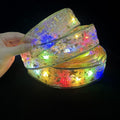 Christmas LED Lights Bronzing Double Ribbon String Lights, Specification: 1m(Gold Color Light)