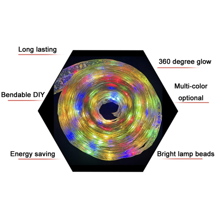 Christmas LED Lights Bronzing Double Ribbon String Lights, Specification: 5m(Gold Color Light)