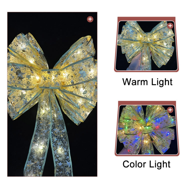 Christmas LED Lights Bronzing Double Ribbon String Lights, Specification: 2m(Gold Red Color Light)