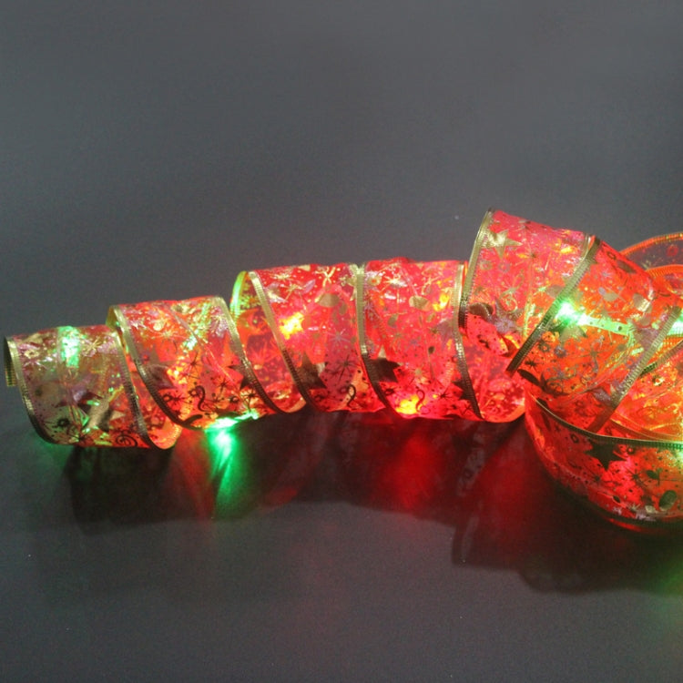 Christmas LED Lights Bronzing Double Ribbon String Lights, Specification: 2m(Gold Red Color Light)