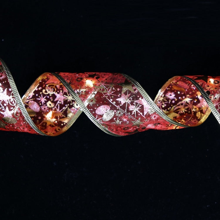 Christmas LED Lights Bronzing Double Ribbon String Lights, Specification: 4m(Gold Red Warm Light)