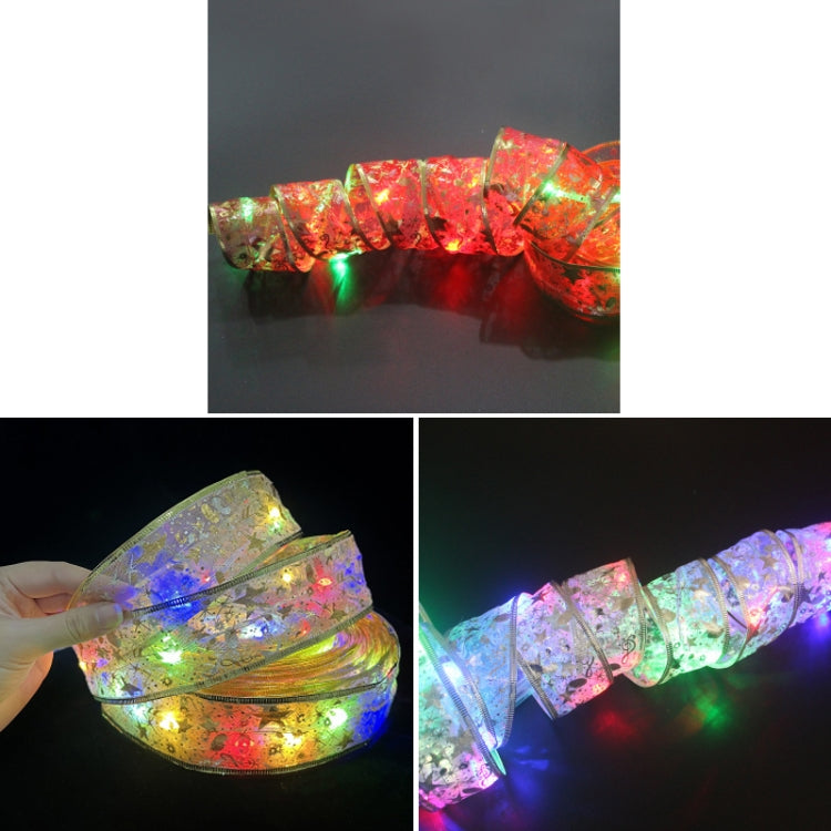 Christmas LED Lights Bronzing Double Ribbon String Lights, Specification: 4m(Gold Red Color Light)