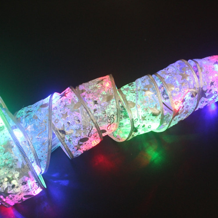 Christmas LED Lights Bronzing Double Ribbon String Lights, Specification: 20m(Silver Color Light)