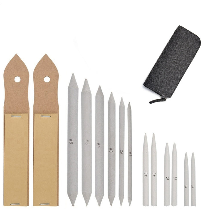 15 In 1 Blending Smudge Stump Stick Tortillon Sketch Art Drawing Sketcking  Pen With Deep Gray Bag