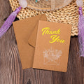 10 PCS Retro Hollow Kraft Blessing Card with Envelope(Thank You)