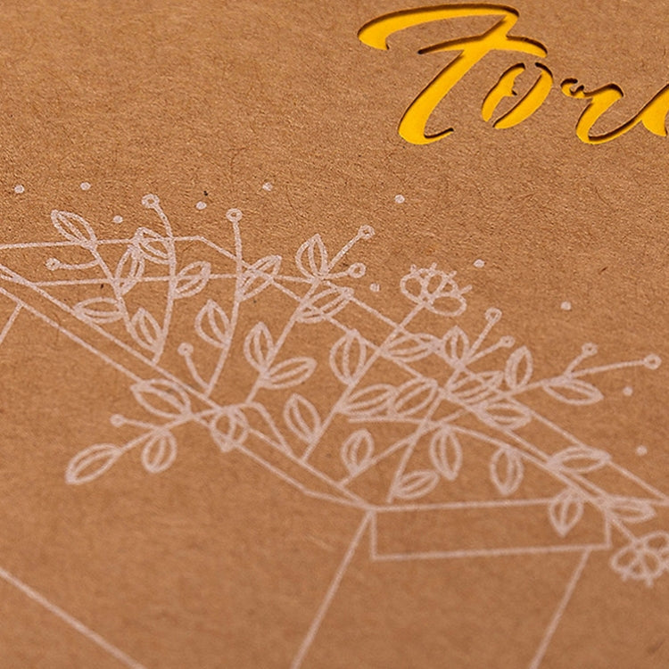 10 PCS Retro Hollow Kraft Blessing Card with Envelope(Beautiful Life)