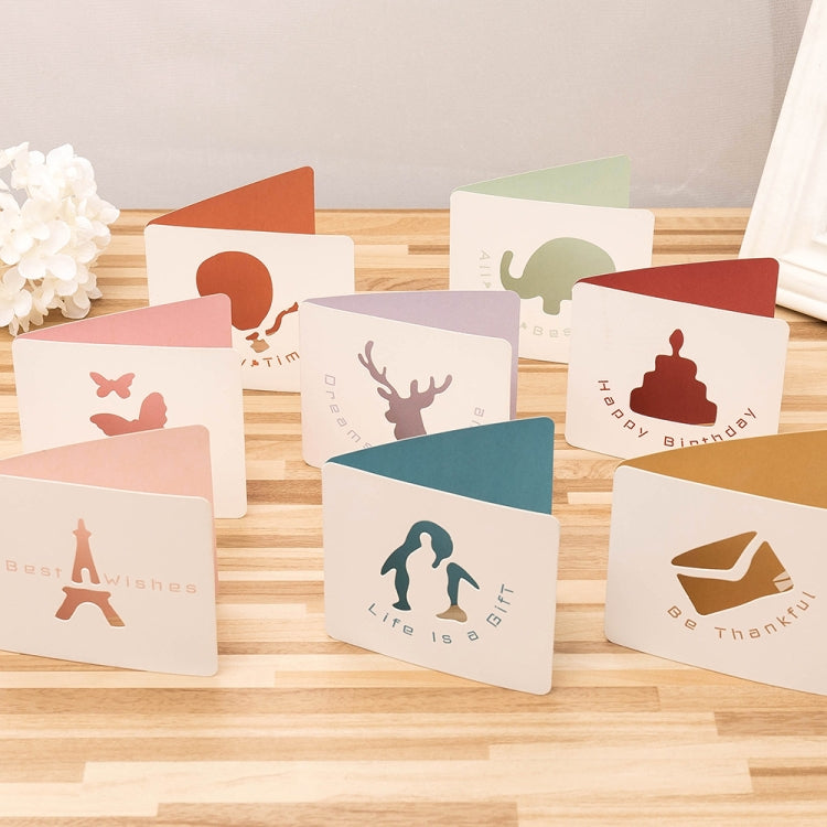 10 PCS Cute Hollow Cartoon Greeting Card(Happy Birthday)