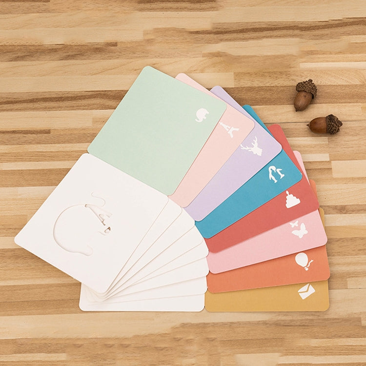 10 PCS Cute Hollow Cartoon Greeting Card(The Best Blessing)