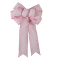 Fine Linen Plaid Christmas Bow Festive Scene Decoration(Pink)