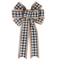 Fine Linen Plaid Christmas Bow Festive Scene Decoration(Gray Plaid)