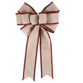Fine Linen Plaid Christmas Bow Festive Scene Decoration(Khaki)