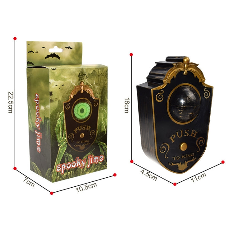 Halloween One-eyed Doorbell Glowing Horror Sound Decoration Pendant Black