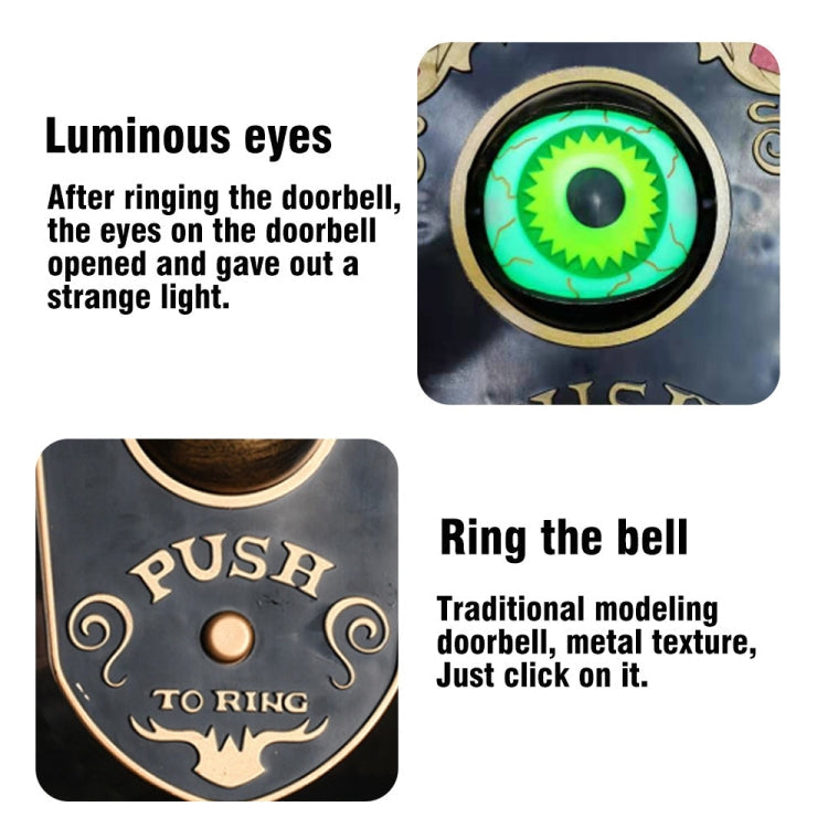 Halloween One-eyed Doorbell Glowing Horror Sound Decoration Pendant Black