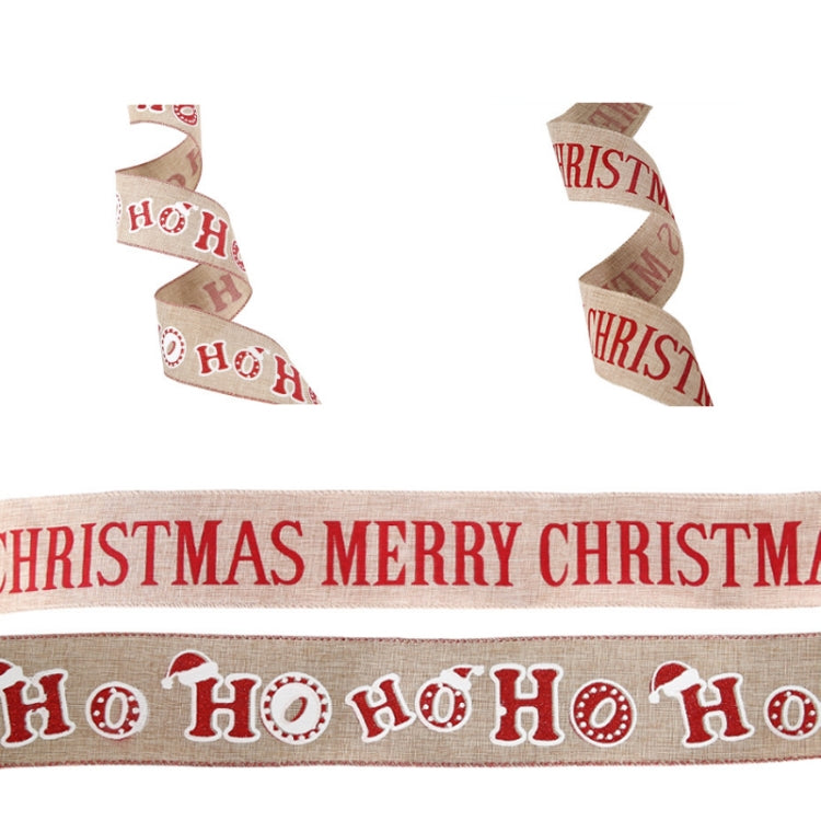 Christmas Letters DIY Imitation Linen Roll Decoration Gift Material Pack(2M HOHO)