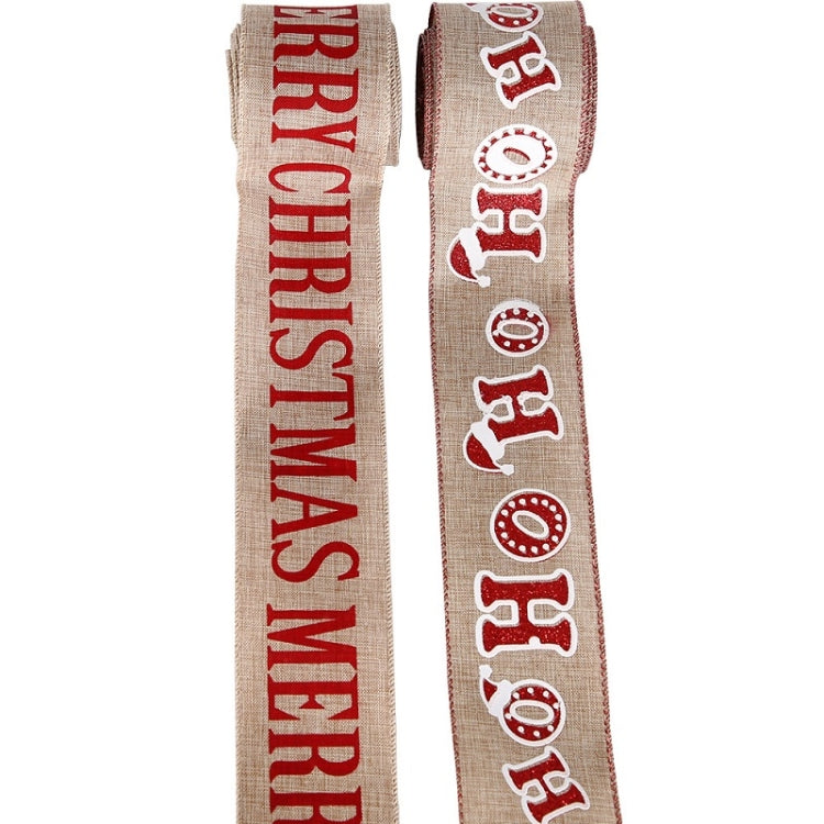 Christmas Letters DIY Imitation Linen Roll Decoration Gift Material Pack(2M HOHO)