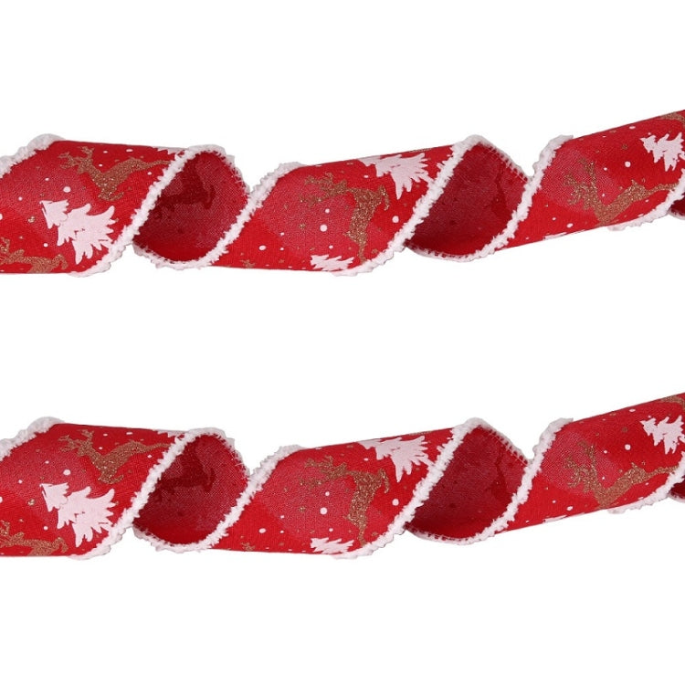 Christmas Imitation Hemp Ribbon Decoration With Wire, Length: 2M Red White Edge