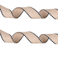 Christmas Imitation Hemp Ribbon Decoration With Wire, Length: 2M Khaki Black White Edge