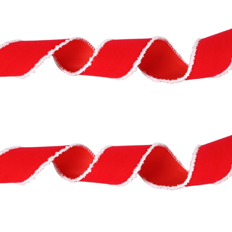 Christmas Imitation Hemp Ribbon Decoration With Wire, Length: 4M Pure Red White Edge