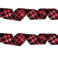 Christmas Imitation Hemp Ribbon Decoration With Wire, Length: 4M Black Red Grid