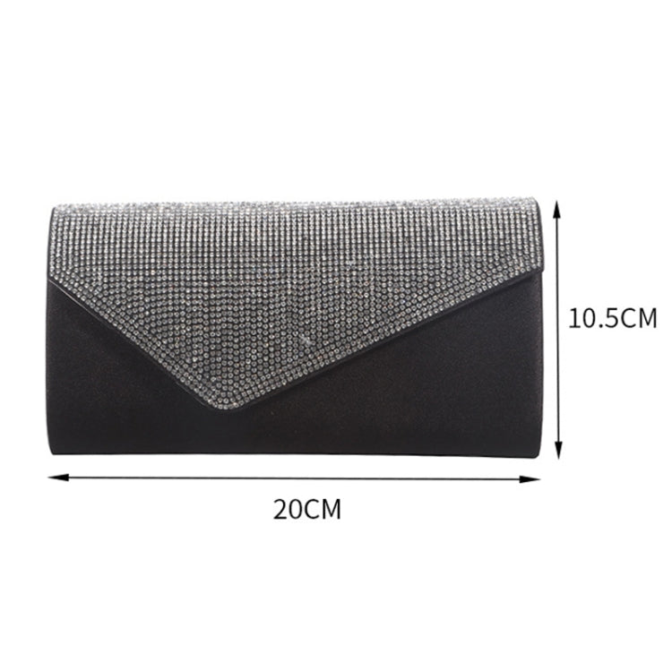 Rhinestone Women Dinner Bag Shoulder Bag Coin Cosmetics Storage Bag(Black)