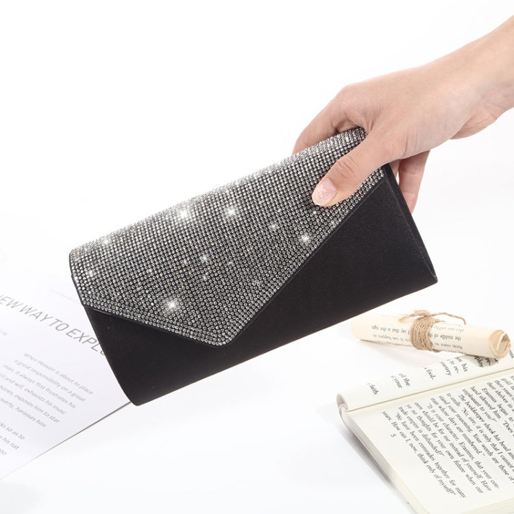 Rhinestone Women Dinner Bag Shoulder Bag Coin Cosmetics Storage Bag(Black)
