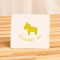 10 PCS Hollow Cartoon Greeting Card(Light Green Pony)