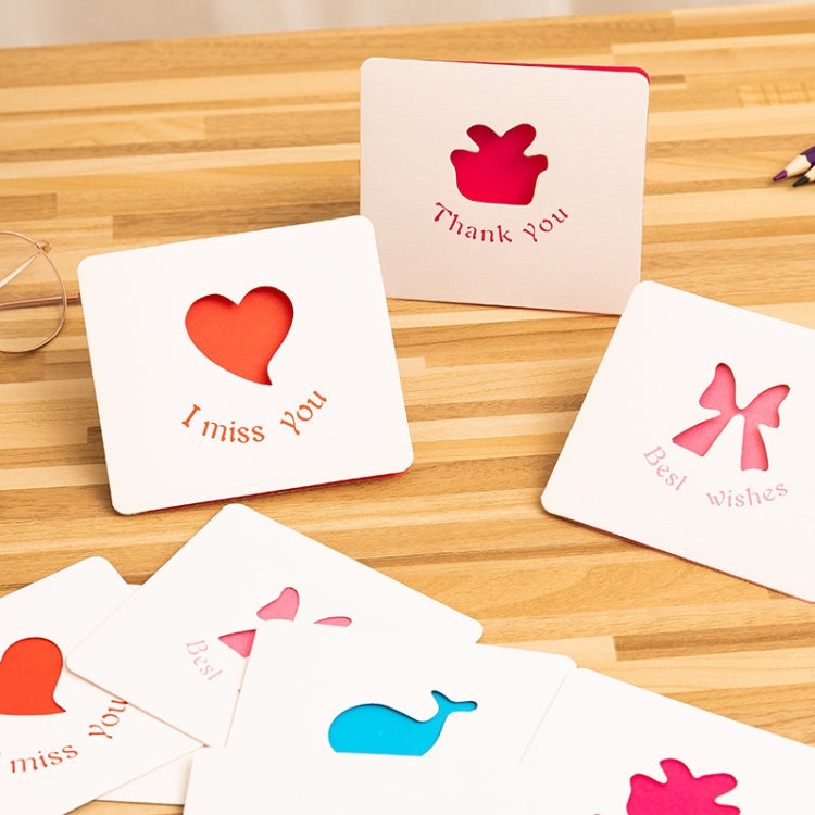 10 PCS Hollow Cartoon Greeting Card(Yellow Crown)